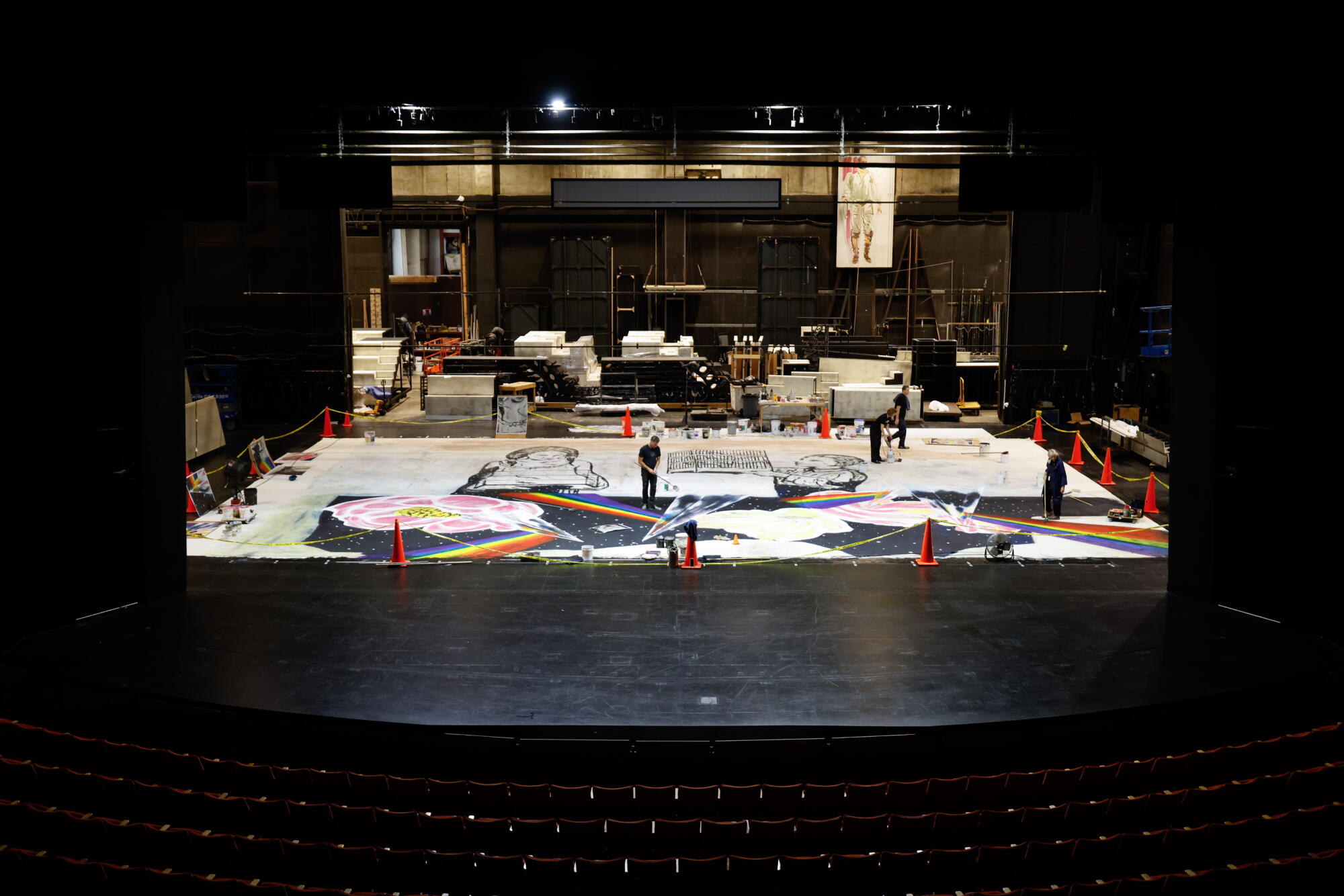 A curtain on a stage.