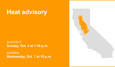 Heat advisory active for Northern California until Wednesday night, says the NWS