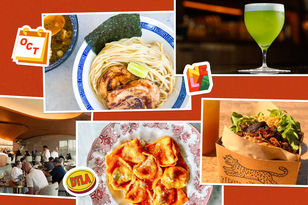 Collage of tortellini, arepa, udon
