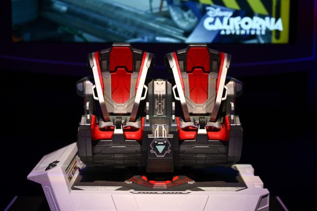 Stark Flight Lab vehicle maquette for the upcoming ride at Avengers Campus in California Aadventure during a media preview of the D23 Disney fan expo on Thursday, August 13, 2026, in Anaheim. (Photo by Jeff Gritchen, Orange County Register/SCNG)
