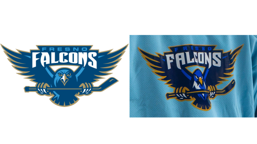 The logo on the left was the last Falcons logo from 2003-2008. The logo on the right is the new one the Falcons will be wearing on this season's jerseys.