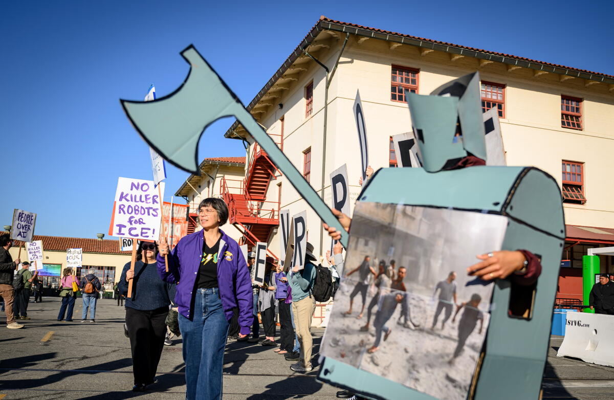 AI protesters gather outside the OpenAI DevDay 2026 conference in San Francisco on Sept. 29, 2026. 