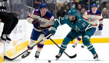 San Jose Sharks allow two third period goals, lose to Edmonton Oilers