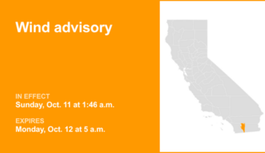 Wind advisory active for San Diego County Deserts until early Monday morning