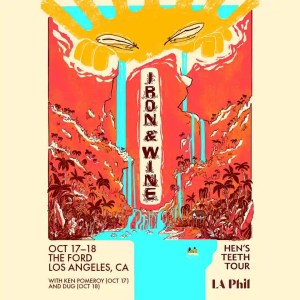 Iron and Wine concert poster at The Ford LA