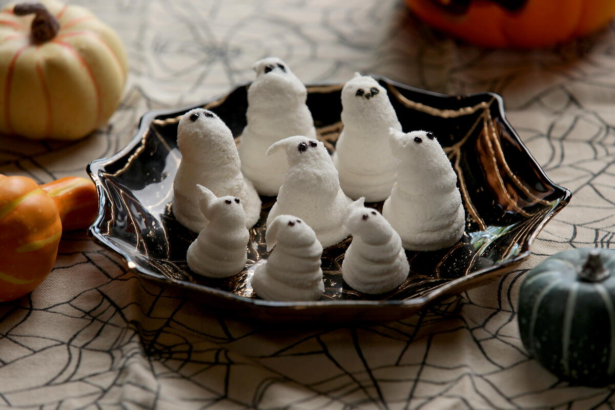 Homemade marshmallow ghosts