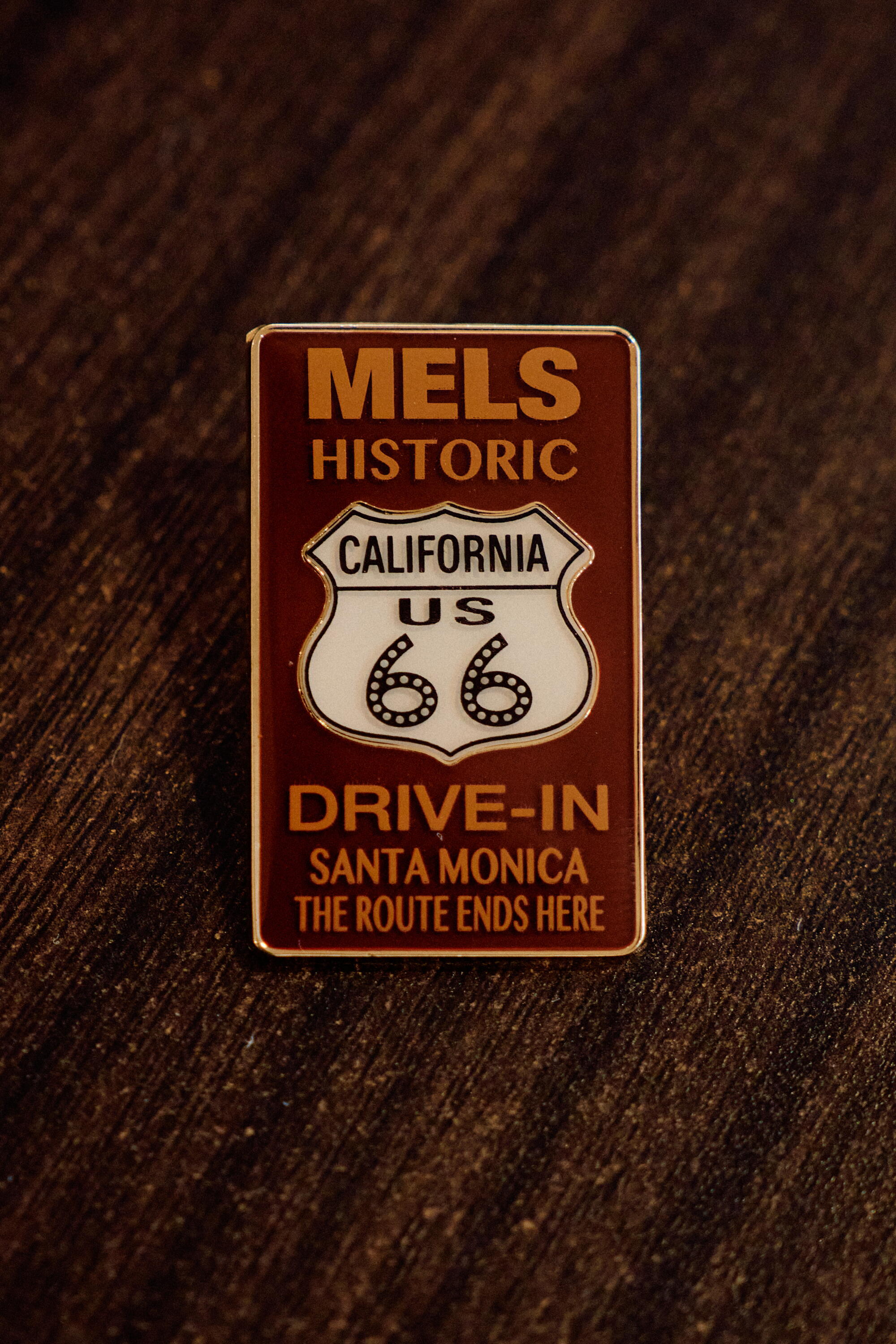 Route 66 memorabilia at Mel's Drive-in.