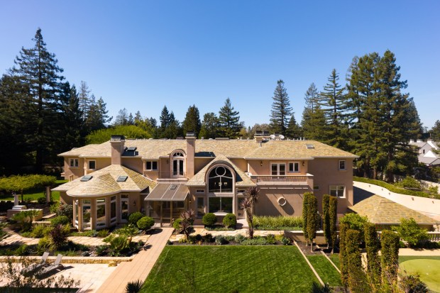 Backyard view of Atherton estate.