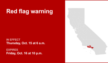 UPDATE: Red flag warning issued for Southern California for Thursday and Friday