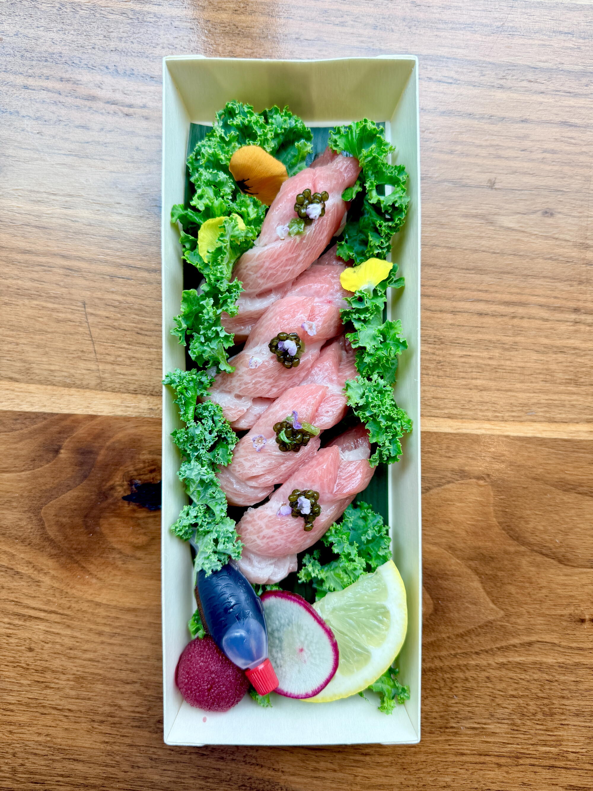 Otoro with caviar from Tiger's Den in Koreatown.