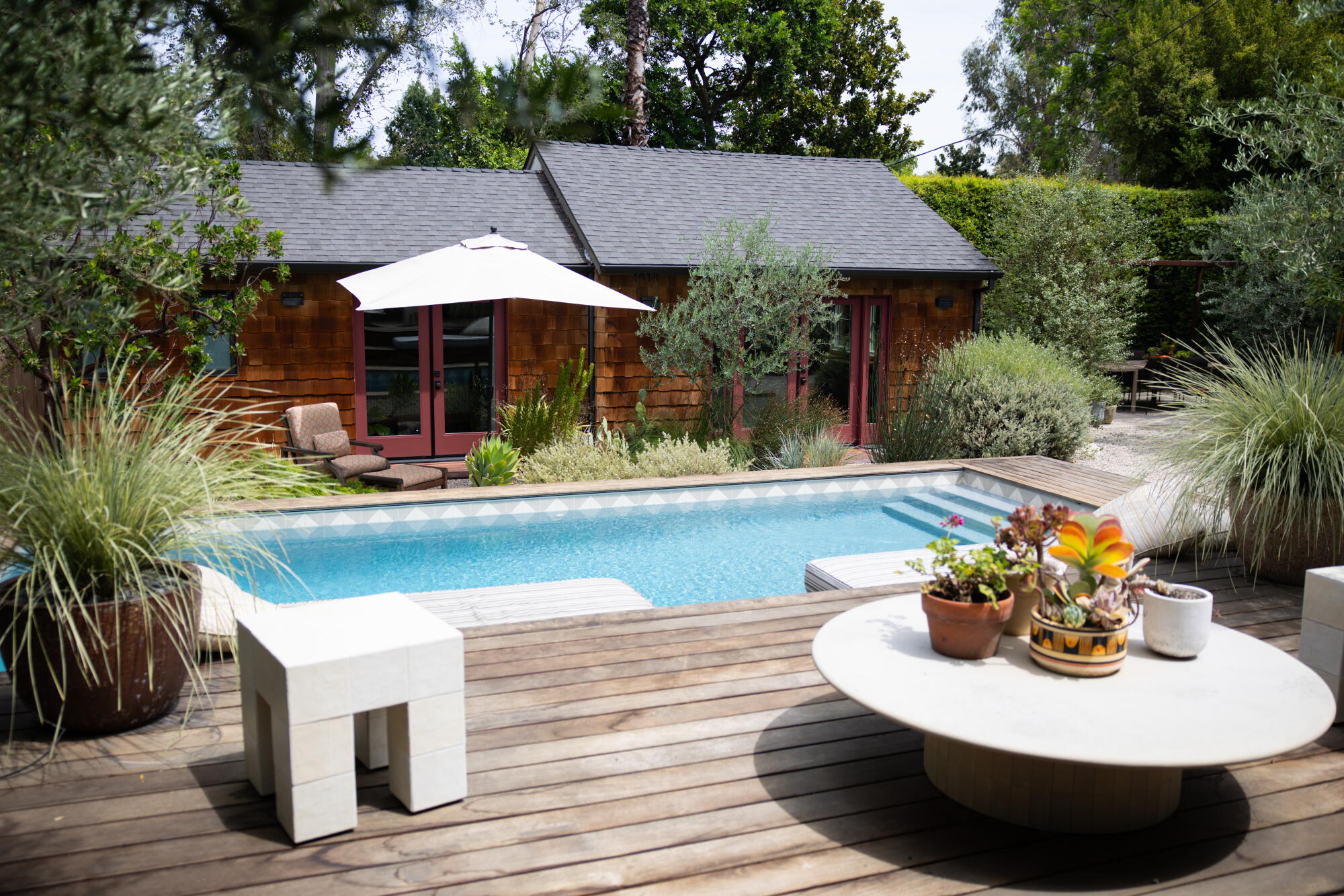 Sam Donnelly's accessory dwelling unit and the family's pool.