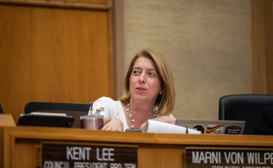 Councilmember Marni von Wilpert during a San Diego City Council meeting at San Diego City Hall on April 14, 2026.