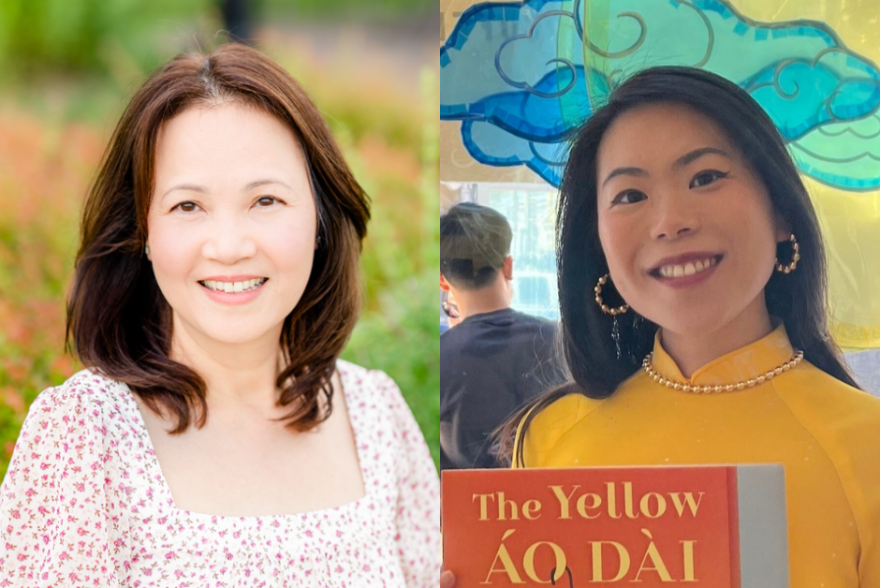 (L-R) Children's author Hanh Bui, and illustrator and KALW's Minnie Phan