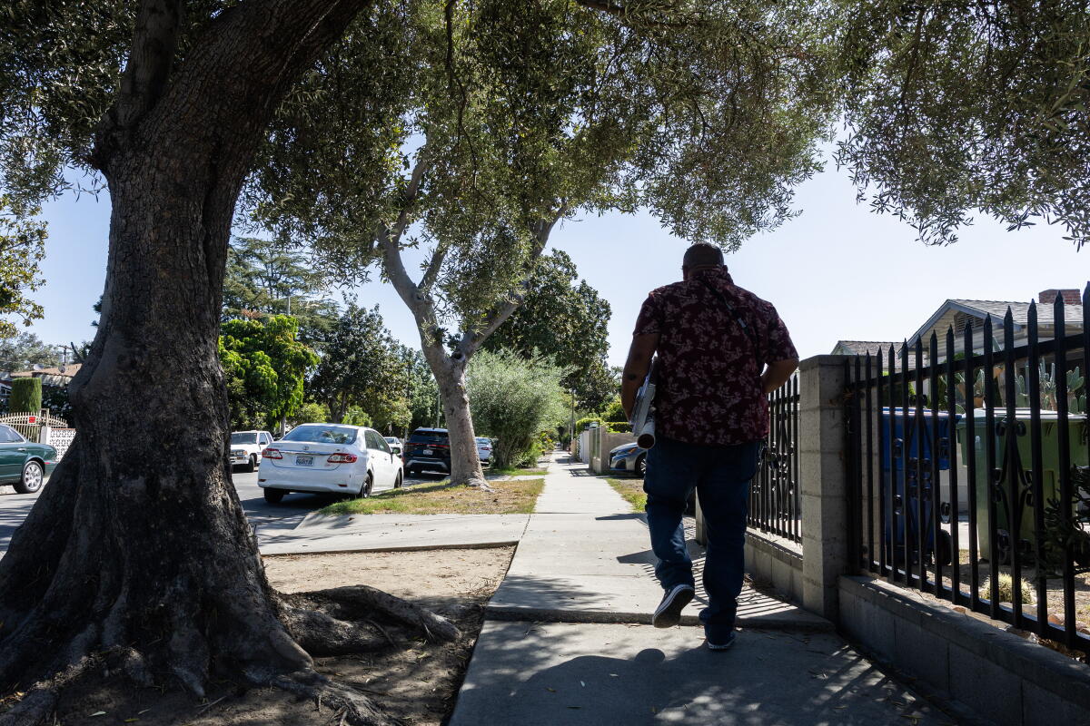 A person on a sidewalk