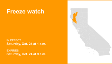 Freeze watch affecting Northern California Saturday - temperatures could sink to 25