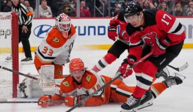 Gritsyuk and Hischier score in 1st period in the Devils' 4-1 victory over the Ducks