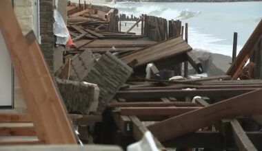Long Beach boardwalk splinters as remnants of Tropical Storm Rachel threaten waterfront homes