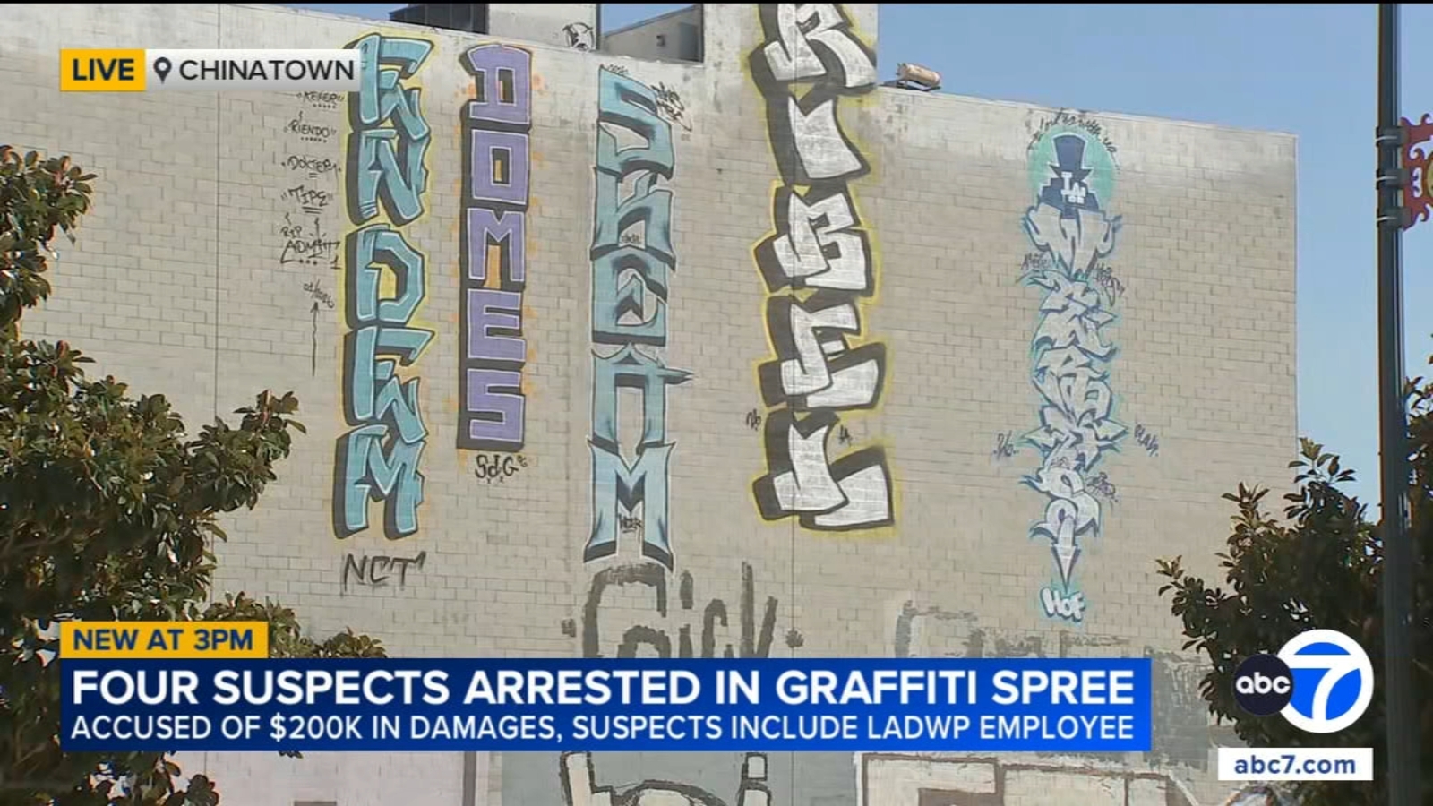 LADWP employee among 4 suspects accused of causing $200,000 in graffiti damage