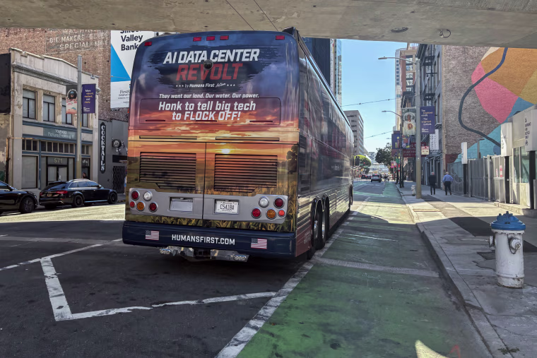 The tour bus used by Humans First.