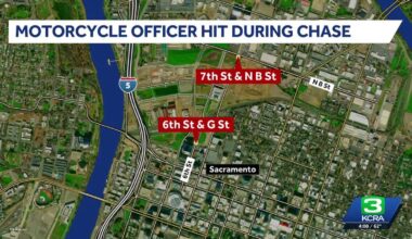 Sacramento motorcycle officer struck by juvenile driver during pursuit, police say