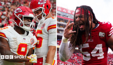 Split image of Kenneth Walker and Fred Warner celebrating during week four of the 2026 NFL season