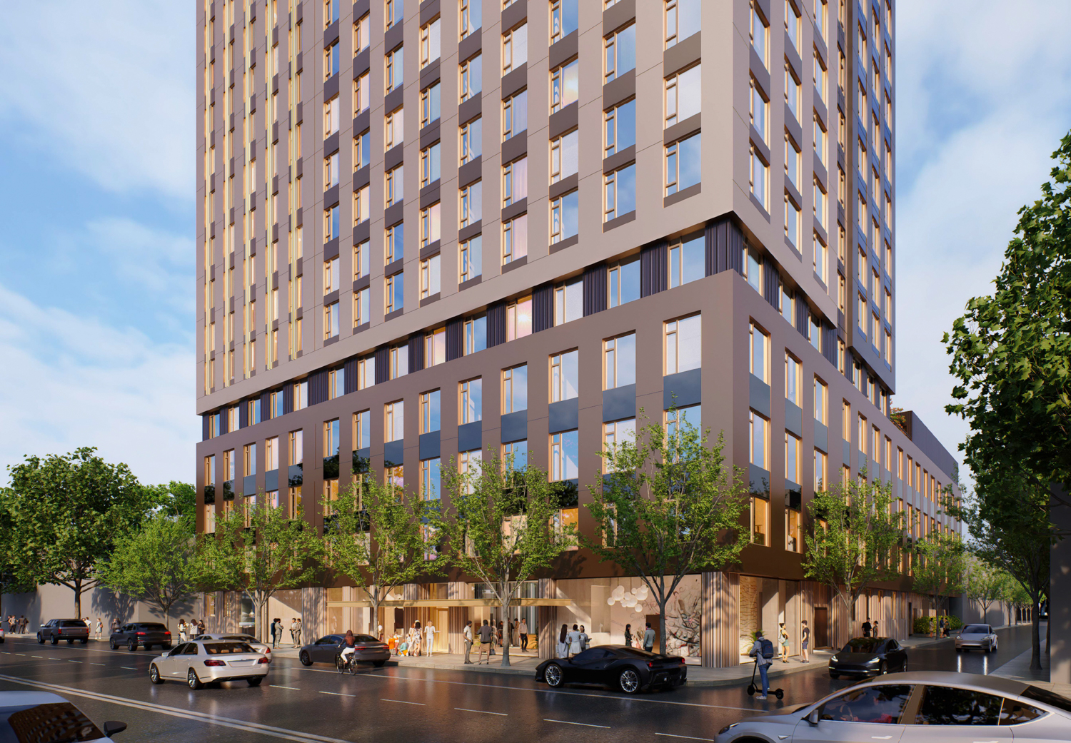 360 5th Street podium, rendering by Handel Architects