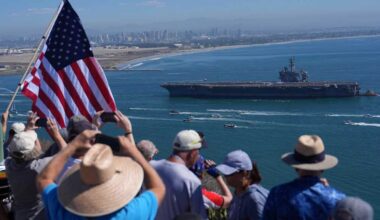 The long-deployed USS Abraham Lincoln returns home to San Diego Bay