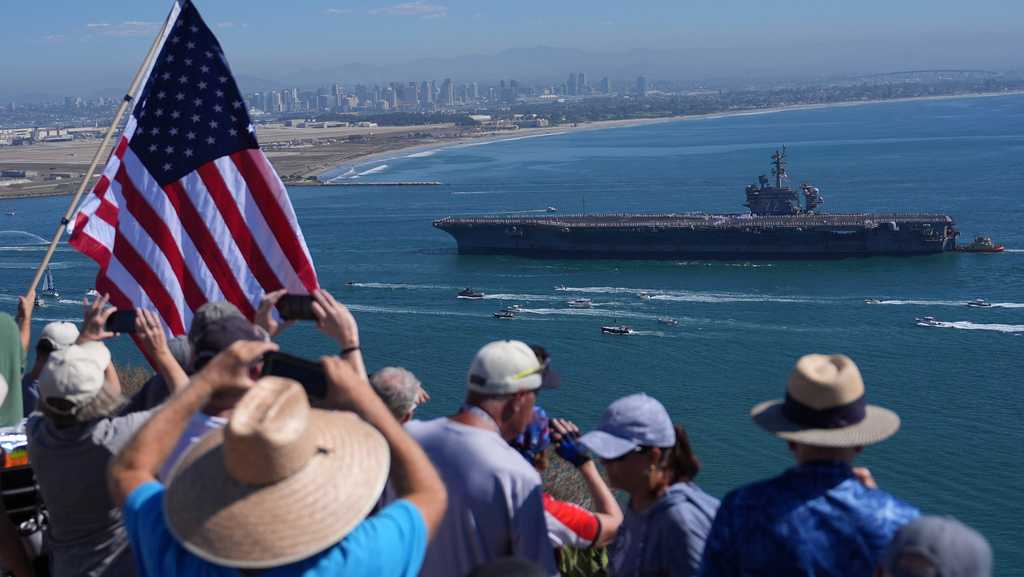 The long-deployed USS Abraham Lincoln returns home to San Diego Bay