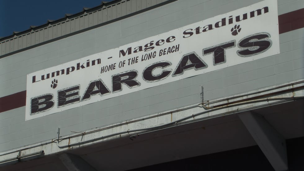 Students, athletes and fans have gathered at Long Beach High School's Lumpkin-Magee Stadium...
