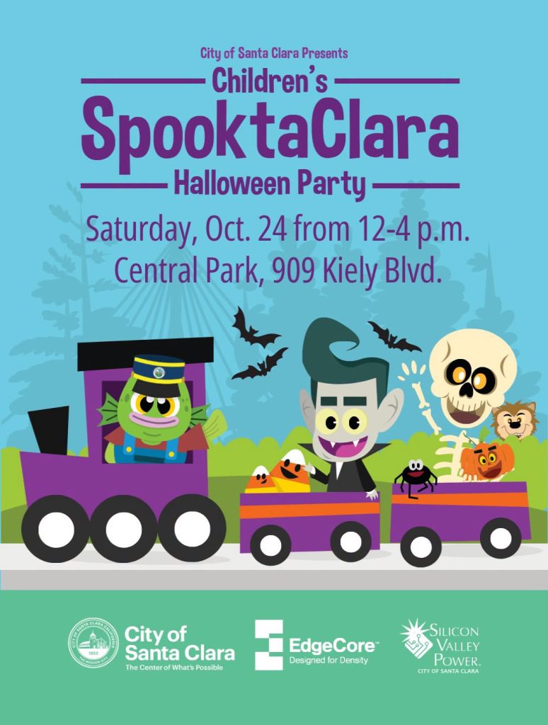 Children's SpooktaClara Halloween Party — 12 p.m. – 4 p.m. at Central Park, Santa Clara
This free event is for ages 10 and under.