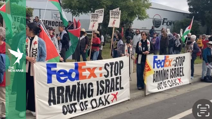 Hundreds protests at FedEx Oakland over Israel arms shipments