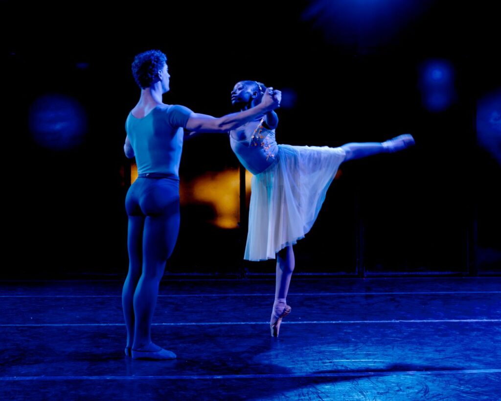 American Contemporary Ballet's Marco Biella and Biella McKenzie Lewis in Lincoln Jones' "Violin Sonata" - Photo by Caleb Thal.