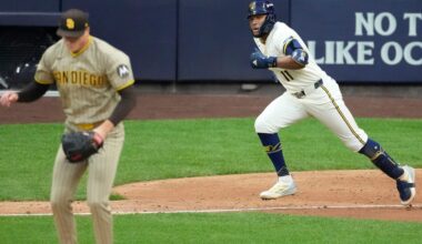 Chourio's 2-run single with 2 outs in 9th off Miller lifts Brewers over Padres for 2-0 NLDS lead