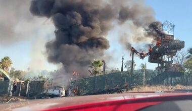 Fire from truck crash sets water slide ablaze at San Jose's CaliBunga Water Park