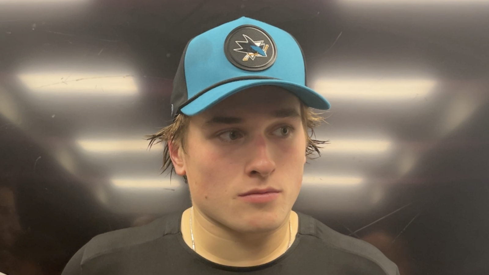 Sharks Locker Room: Celebrini Frustrated, Wennberg on Playing His Cousin, Orlov Takes the Blame