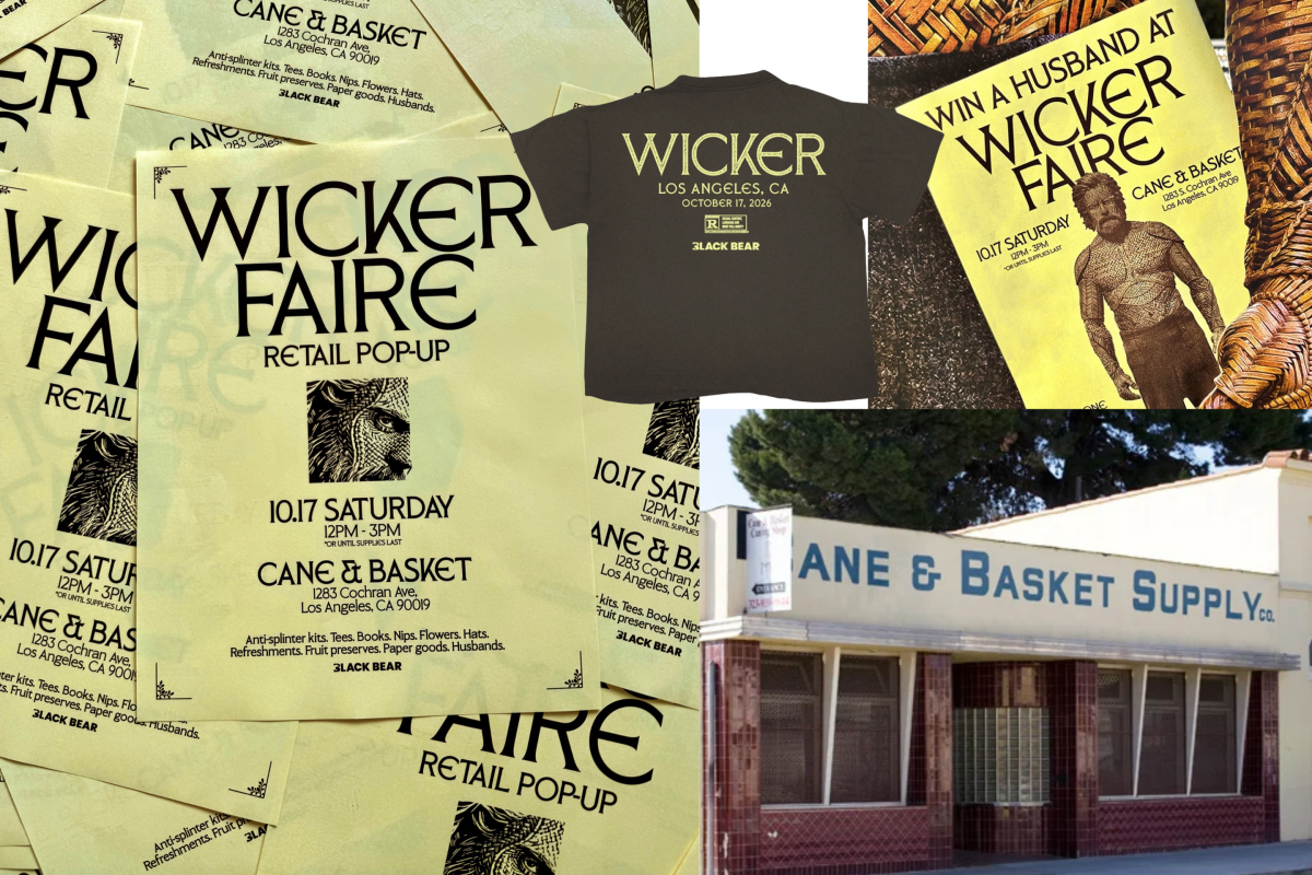 ‘Wicker’ is hosting a one-day pop-up in L.A. this Saturday at Cane & Basket Supply, a family-run weaving shop since 1962, with a village market and a Wicker Husband standee raffle