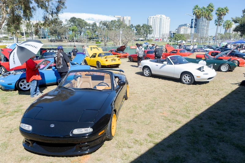 A group of vintage cars
