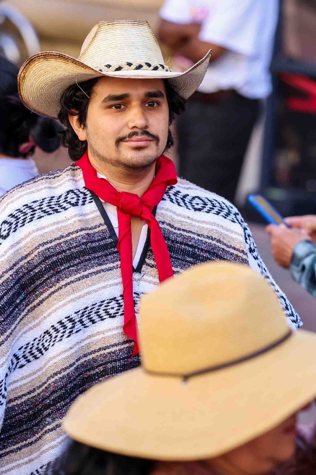 Community members attend the official welcome ceremony for La Catrina, a monumental 34-foot sculpture handcrafted in Mexico City and installed in the heart of the Fruitvale district in Oakland, Calif., on Thursday, Oct. 1, 2026. According to The Unity Council, the traditional Mexican art piece is the tallest Catrina sculpture in the United States, honoring culture, pride, remembrance, resilience, and generations of immigrants who empower and enrich the city. The ceremony featured speakers including Mayor Barbara Lee, Councilmember Noel Gallo, Consul General of Mexico in San Francisco Marco Antonio Mena Rodriguez, Unity Council President Chris Iglesias, and Visit Oakland President Peter Gamez, along with dance performances and live mariachi music. The sculpture will be on display through the annual Día de los Muertos festival. (Ray Chavez/Bay Area News Group)