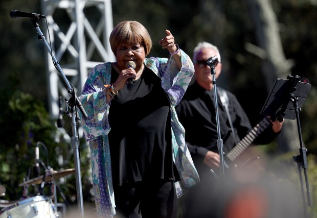 Mavis Staples performs on the Banjo Stage at the Hardly Strictly Bluegrass Festival in Golden Gate Park in San Francisco, Calif., on Saturday, Oct. 3, 2026. (Jane Tyska/Bay Area News Group)