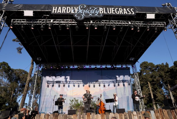 Steve Earle & The Hardly Strictly Dukes perform on the Banjo Stage at the Hardly Strictly Bluegrass Festival in Golden Gate Park in San Francisco, Calif., on Saturday, Oct. 3, 2026. (Jane Tyska/Bay Area News Group)