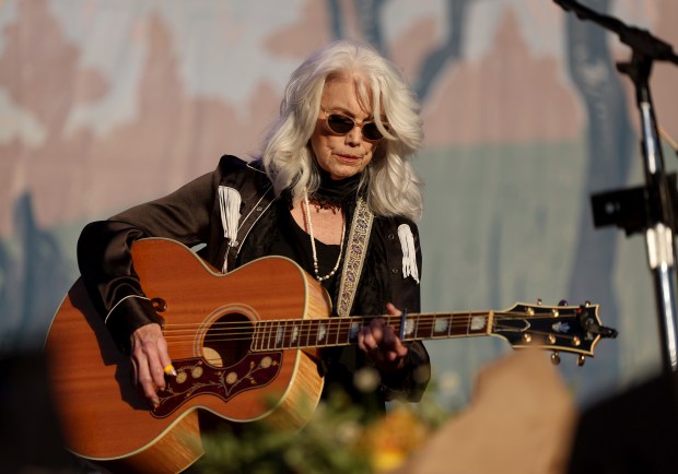 Emmylou Harris performs on the Banjo Stage at the Hardly Strictly Bluegrass Festival in Golden Gate Park in San Francisco, Calif., on Sunday, Oct. 4, 2026. (Jane Tyska/Bay Area News Group)