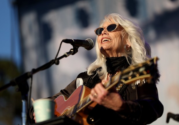 Emmylou Harris performs on the Banjo Stage at the Hardly Strictly Bluegrass Festival in Golden Gate Park in San Francisco, Calif., on Sunday, Oct. 4, 2026. (Jane Tyska/Bay Area News Group)