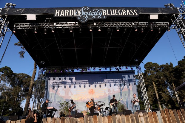 Emmylou Harris performs on the Banjo Stage at the Hardly Strictly Bluegrass Festival in Golden Gate Park in San Francisco, Calif., on Sunday, Oct. 4, 2026. (Jane Tyska/Bay Area News Group)