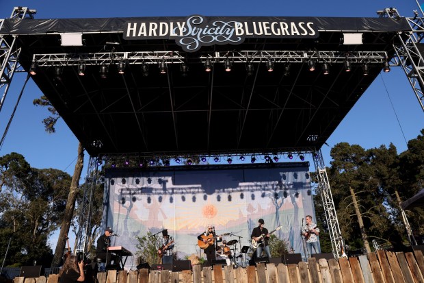 Emmylou Harris performs on the Banjo Stage at the Hardly Strictly Bluegrass Festival in Golden Gate Park in San Francisco, Calif., on Sunday, Oct. 4, 2026. (Jane Tyska/Bay Area News Group)