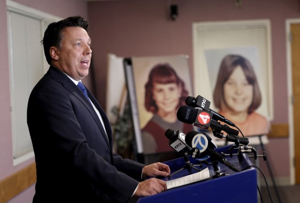FBI Special Agent in Charge Scott Schelble speaks during a cold case press conference at police headquarters in downtown Oakland, Calif., on Thursday, Oct. 1, 2026. The FBI and police Chief James Beere identified a girl whose body was found at the St. Louis Hotel in Oakland 57 years ago as Joanne Yvonne Burdick 16. (Jane Tyska/Bay Area News Group)