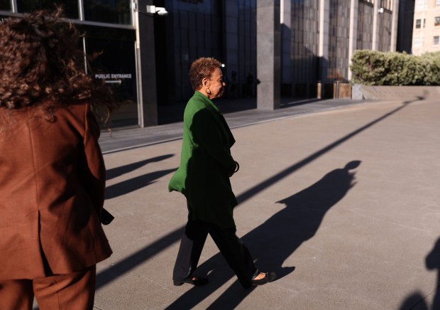 Oakland Mayor Barbara Lee heads to a press conference outside of the Phillip Burton Federal Building and U.S. Courthouse in San Francisco, Calif., on Tuesday, Sept. 29, 2026. U.S. District Court Judge William Orrick made a decision to relinquish federal oversight of the Oakland police department to Oakland city leaders for the first time since 2003. (Jane Tyska/Bay Area News Group)