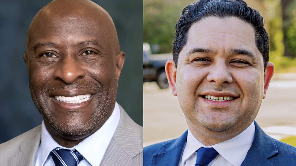 Terance Frazier, left, with Marcos Osorio, right, candidates for SCCCD District 5 from respective social media sources. Terance Frazier, left, with Marcos Osorio, right, candidates for SCCCD District 5 from respective social media sources.