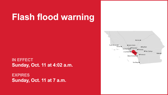 Flash flood warning issued for Orange County Sunday morning caused by excessive downpours – Orange County Register
