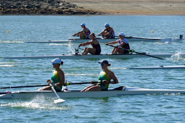 Long Beach Marine Stadium recently hosted the USRowing Long Beach Elite and Community Invitational. (Photo courtesy of Long Beach Rowing Association)