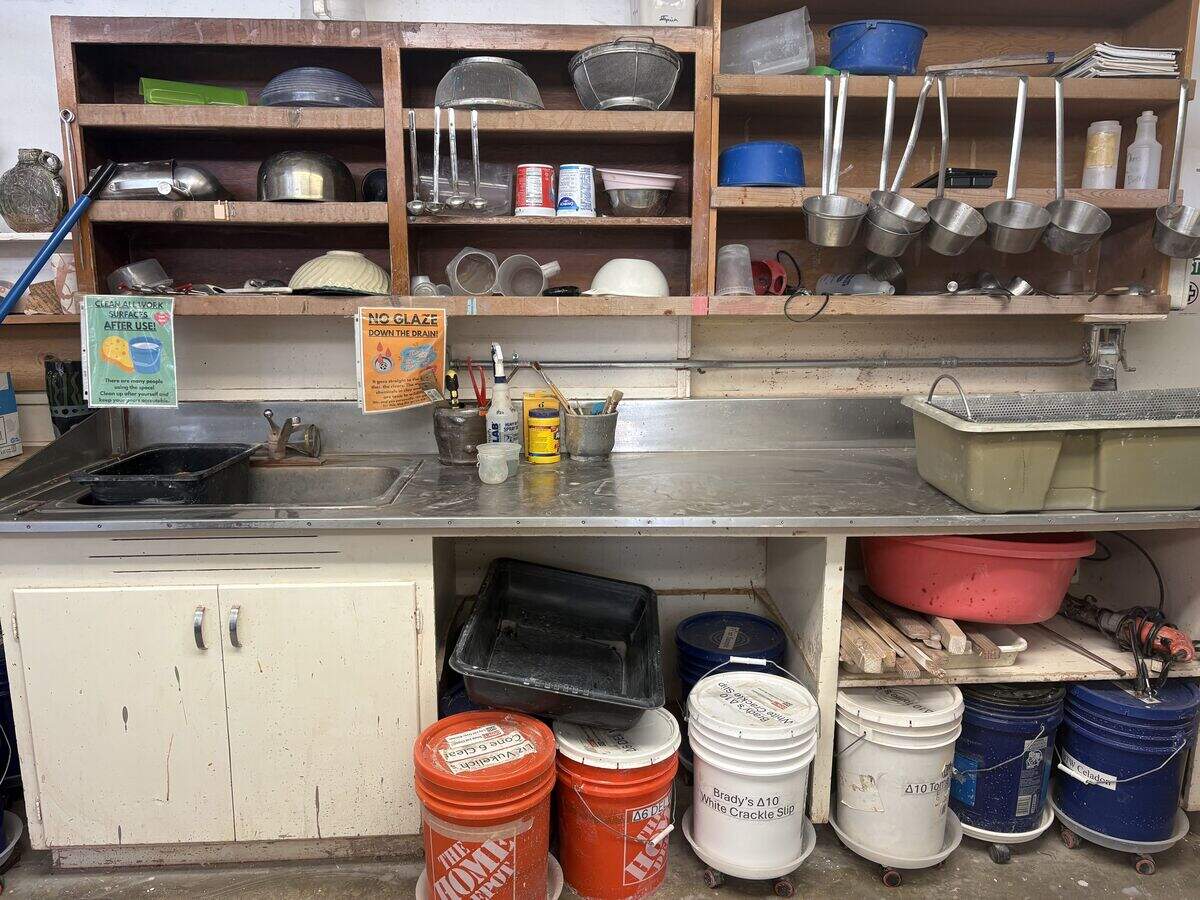A ceramics studio in Kadema Hall at Sacramento State on Thursday, Oct. 1, 2026. According to students and faculty in the art department, the building is in urgent need of renovation.